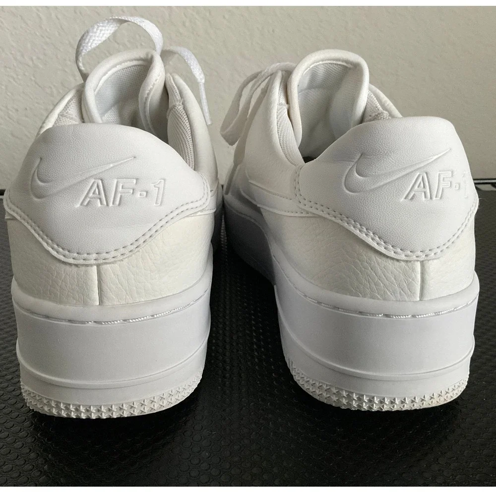 Nike Air Force 1 Sage Low Triple White Women 9.5 Platform Sneakers AR5339-100